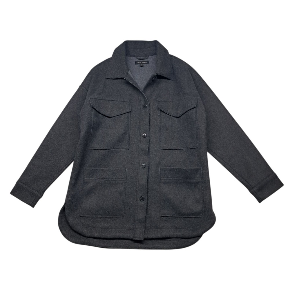 Banana Republic Dark Gray Button-Down Casual Shirt Jacket